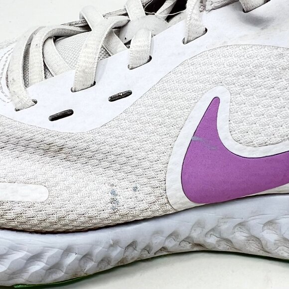 Nike Revolution 5 Womens Running Shoe White Pink Green BQ3207-111 Size 8 - Picture 13 of 16